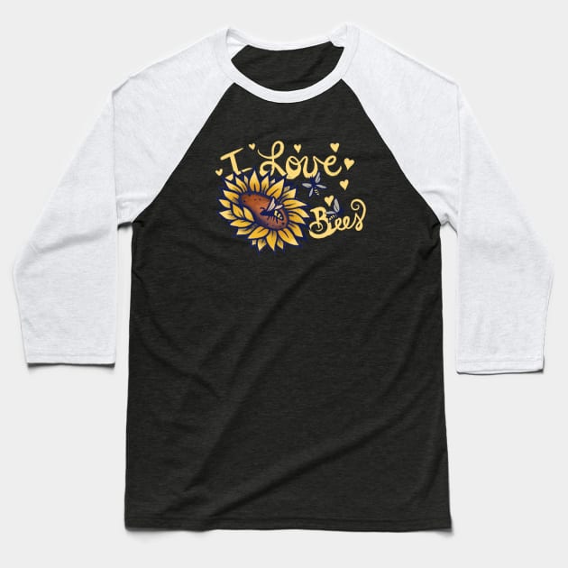 I love bees Baseball T-Shirt by bubbsnugg